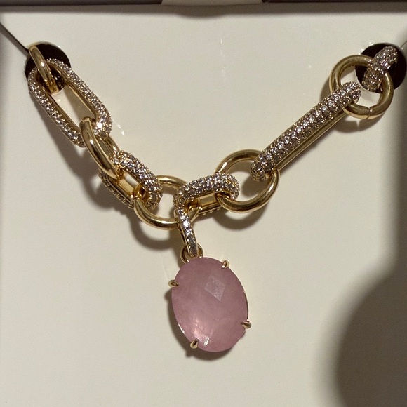 Gold and Pink Color Changing Pendant Necklace - Picture 3 of 4